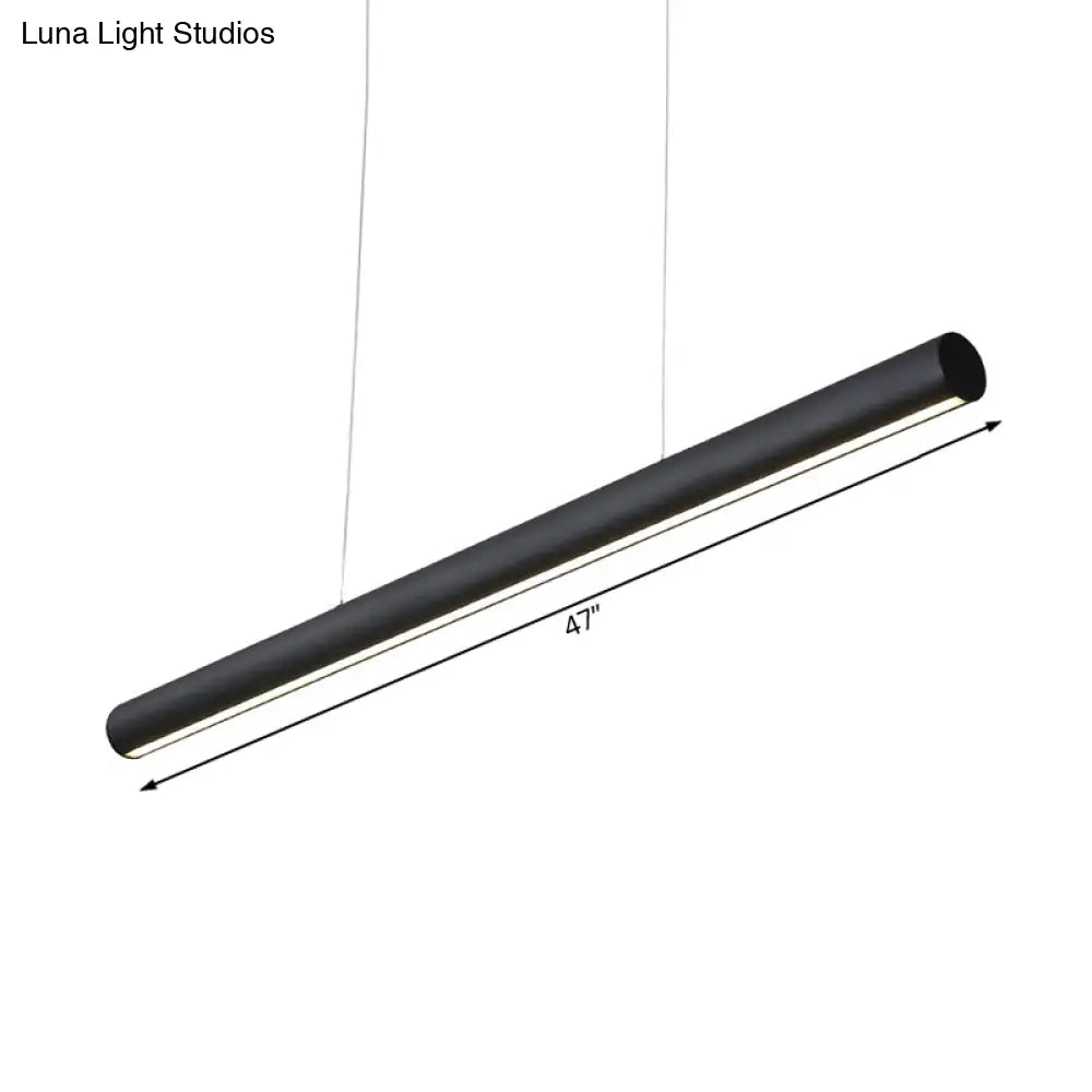 Modern Led Metal Linear Pendant Chandelier - 39’/47’ Wide Black Hanging Lamp Kit In