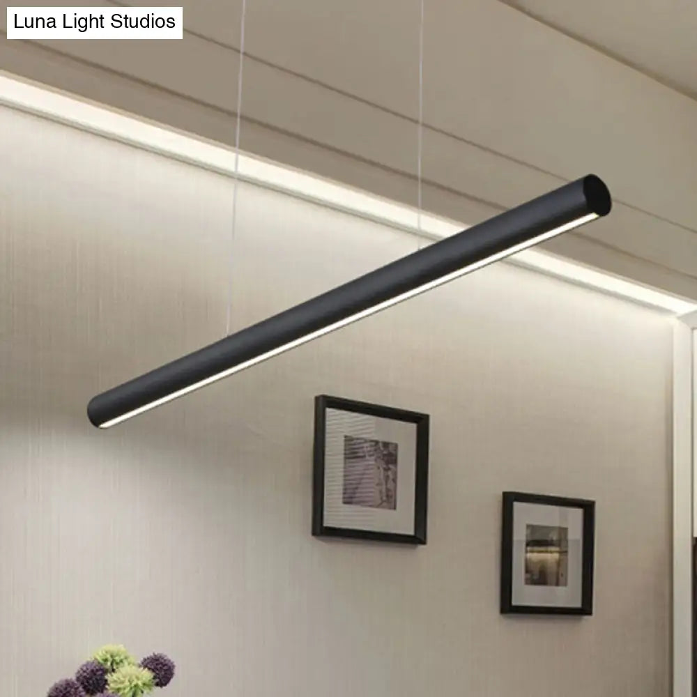 Modern Led Metal Linear Pendant Chandelier - 39’/47’ Wide Black Hanging Lamp Kit In