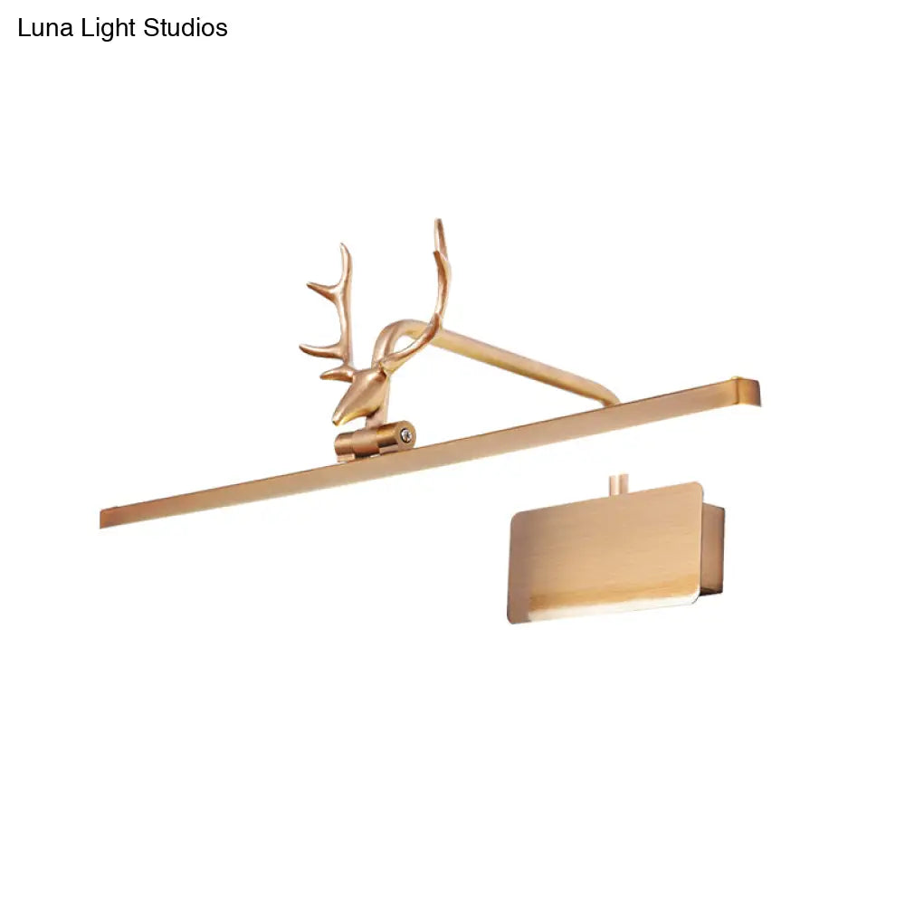 Modern Led Metal Vanity Wall Lamp With Antlers Arm In White/Natural Light - 17/20.5/28 Wide