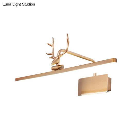 Modern Led Metal Vanity Wall Lamp With Antlers Arm In White/Natural Light - 17/20.5/28 Wide