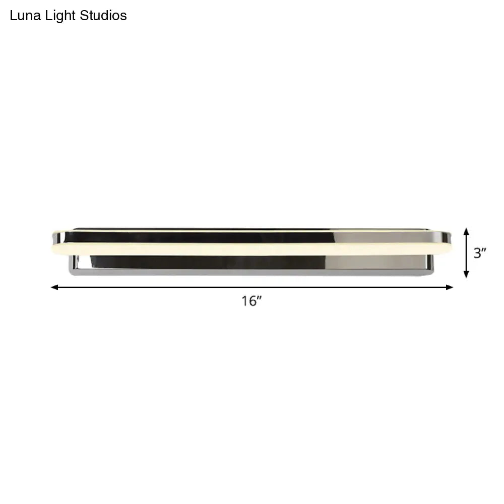 Modern Led Metal Wall Sconce For Bathroom Vanity Lighting - Nickel Linear Design In Warm/White Light