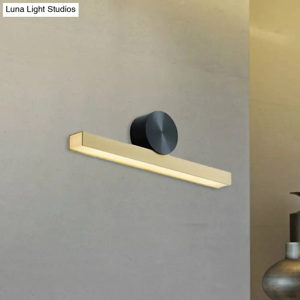 Modern Led Metallic Wall Sconce Lamp With Brass Finish And White/Warm Light