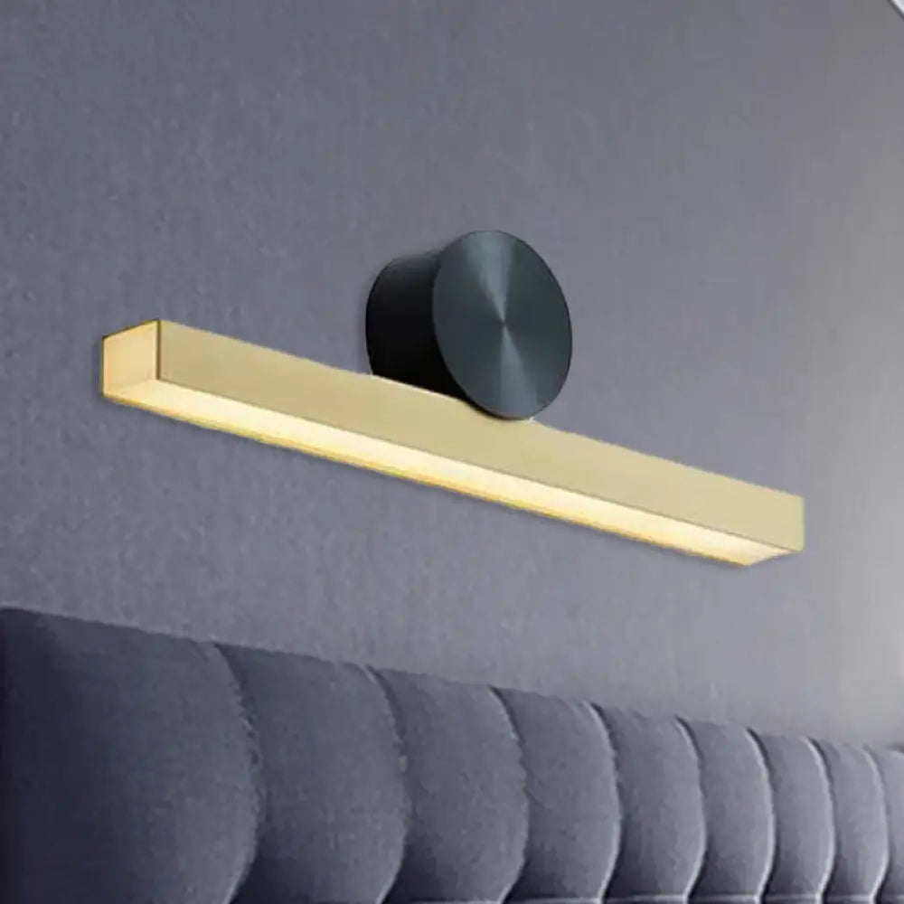 Modern Led Metallic Wall Sconce Lamp With Brass Finish And White/Warm Light / Warm