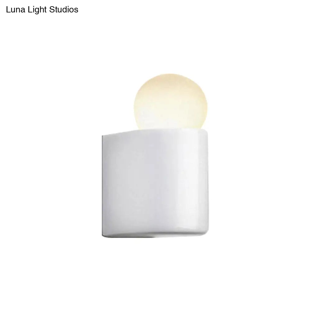 Modern Led Milk Glass Wall Lamp With White Ball Design Available In Small Medium And Large Sizes Or