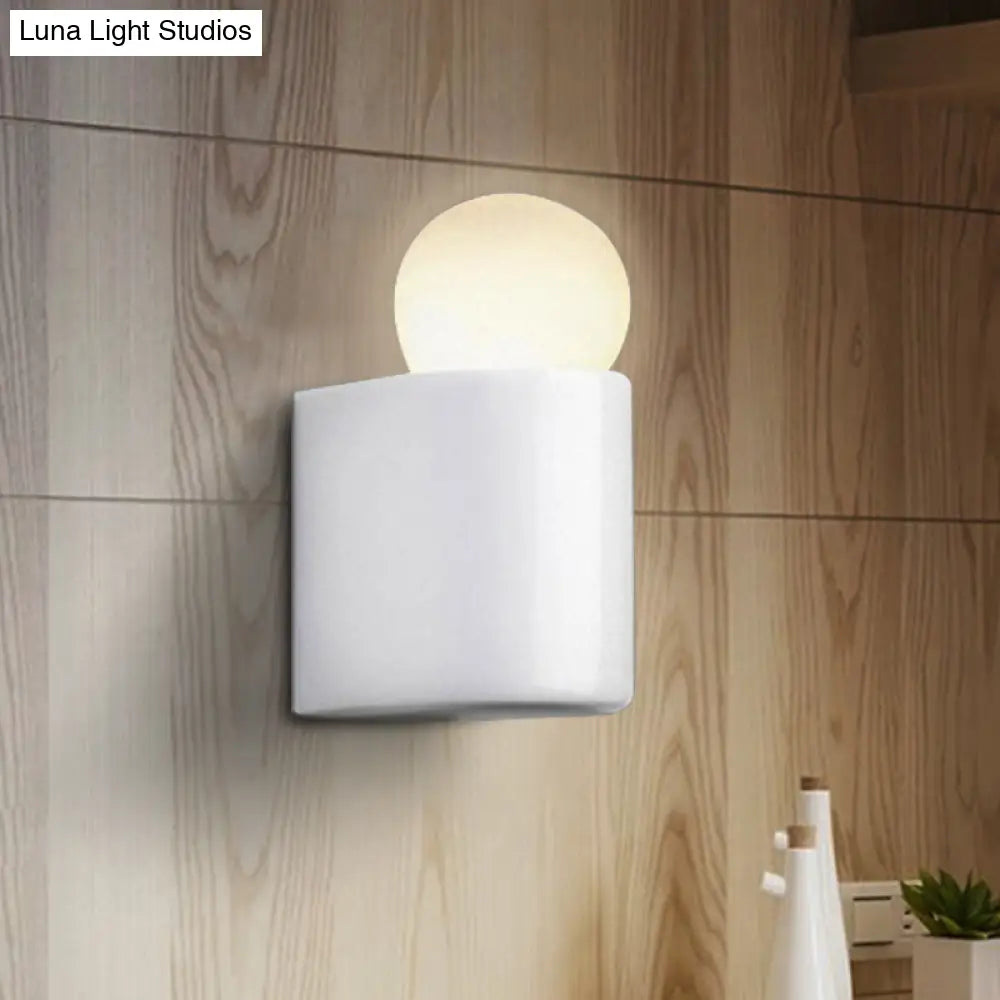 Modern Led Milk Glass Wall Lamp With White Ball Design Available In Small Medium And Large Sizes Or