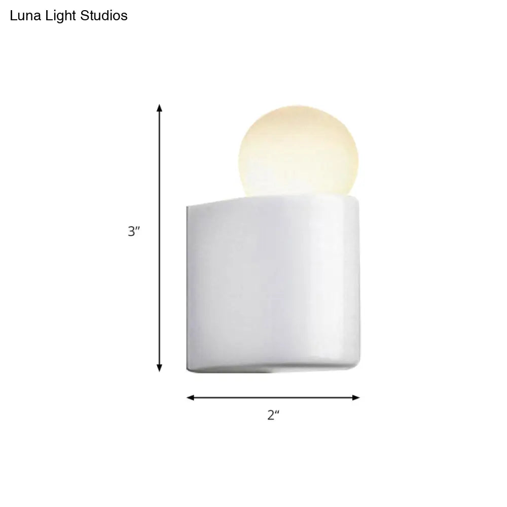 Modern Led Milk Glass Wall Lamp With White Ball Design Available In Small Medium And Large Sizes Or