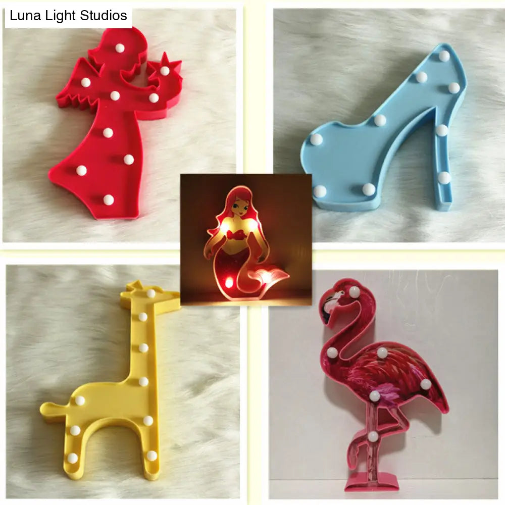 Modern Led Night Lamp For Girls Room With Funky Plastic Design