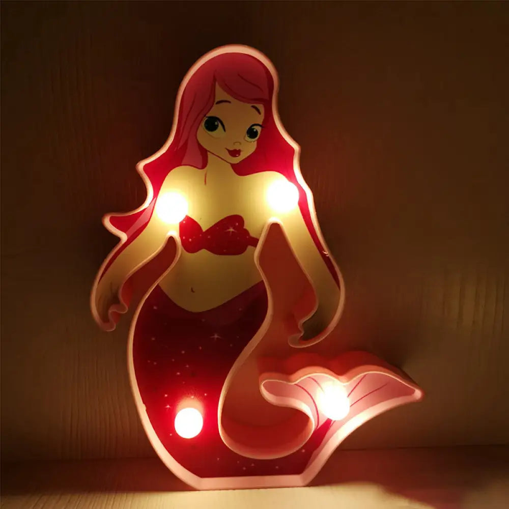 Modern Led Night Lamp For Girls Room With Funky Plastic Design Red / C