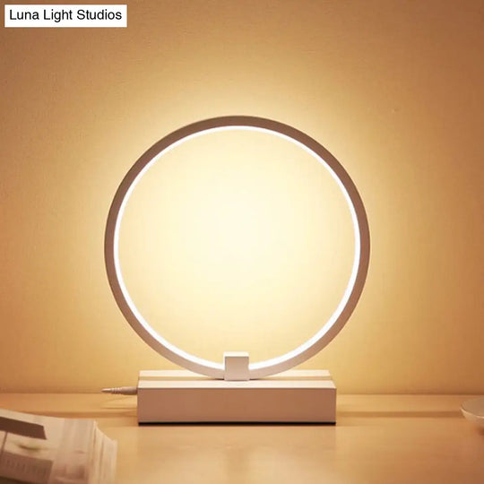 Modern Led Night Table Lamp With Acrylic Shade - White/Black Warm/White Light