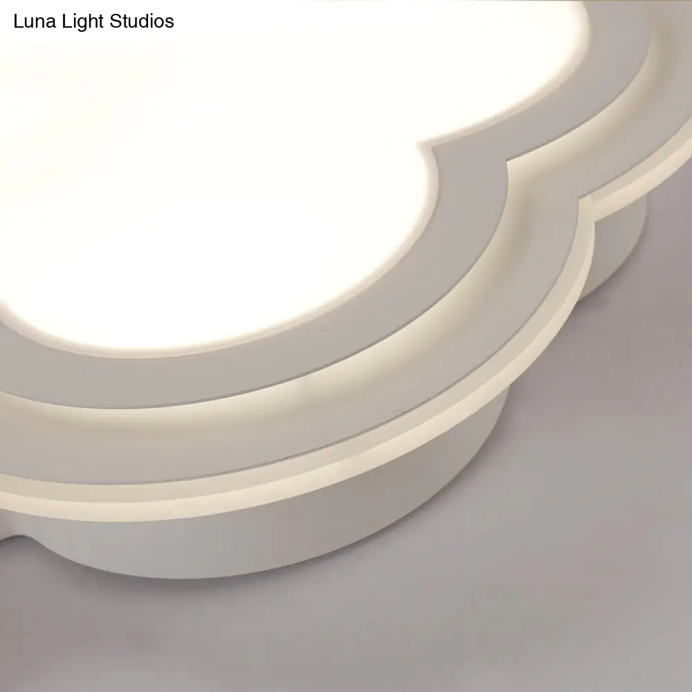 Modern Led Nursing Room Ceiling Light - White Acrylic Flush Lamp