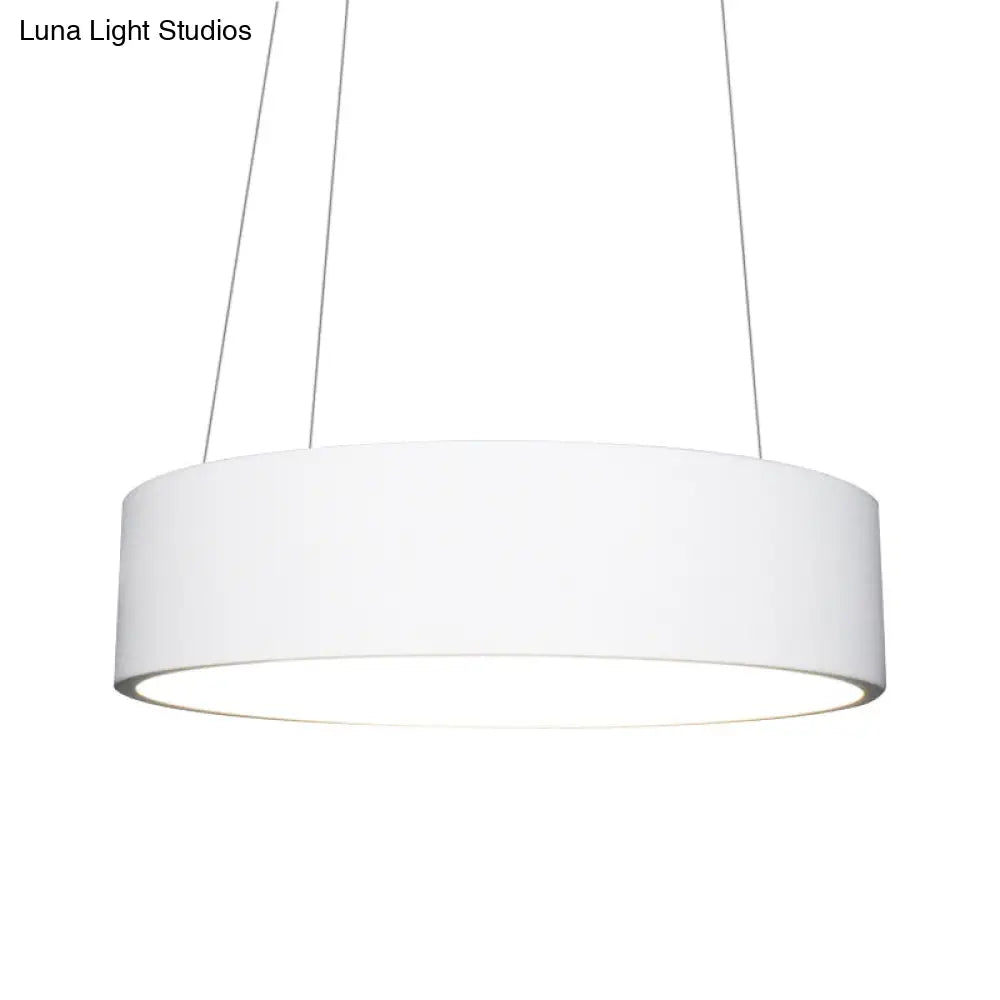 Minimalistic Led Pendant Chandelier With Acrylic Shade - Grey/White Circle Design 18/23.5 W