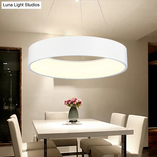 Minimalistic Led Pendant Chandelier With Acrylic Shade - Grey/White Circle Design 18/23.5 W White /