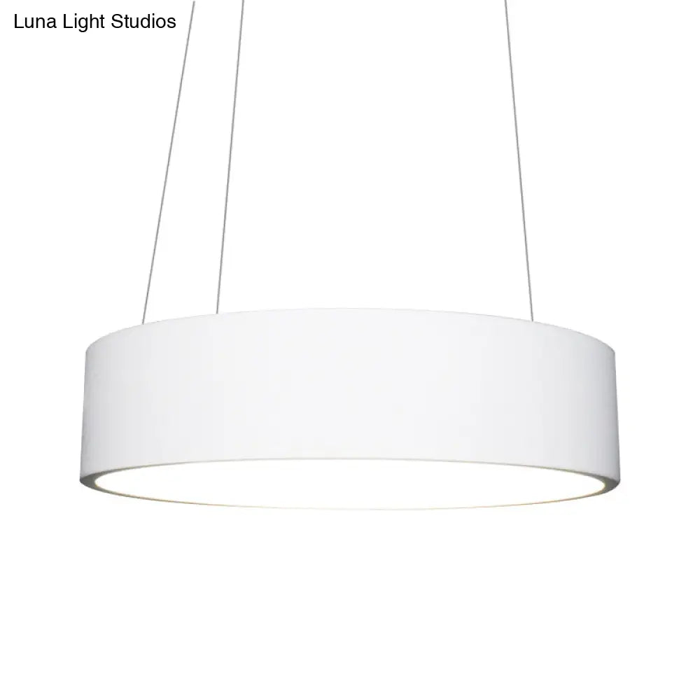 Modern Led Pendant Chandelier - Grey/White Circle Ceiling Light With Acrylic Shade 18’/23.5’ W