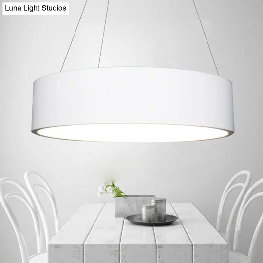 Modern Led Pendant Chandelier - Grey/White Circle Ceiling Light With Acrylic Shade 18’/23.5’ W