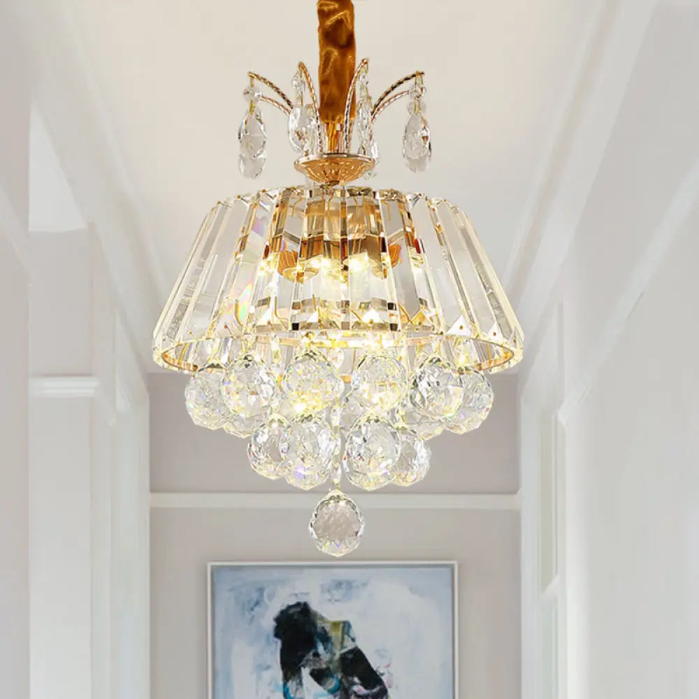 Modern Led Pendant Chandelier With Clear Crystal Shade - Elegant Dining Room Ceiling Light