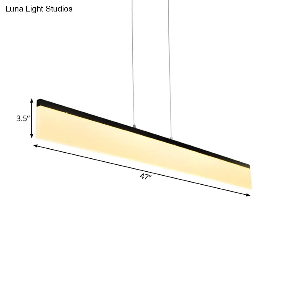 Modern Led Pendant Light For Office With Acrylic Shade - Black/Gold Ceiling Lamp Warm/White/Natural