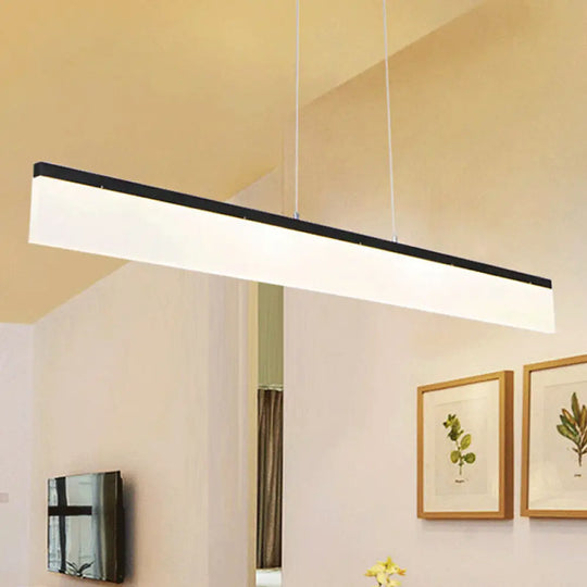 Modern Led Pendant Light For Office With Acrylic Shade - Black/Gold Ceiling Lamp Warm/White/Natural