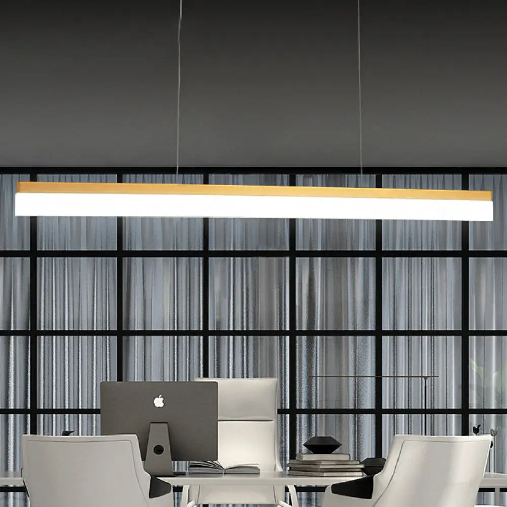 Modern Led Pendant Light For Office With Acrylic Shade - Black/Gold Ceiling Lamp Warm/White/Natural