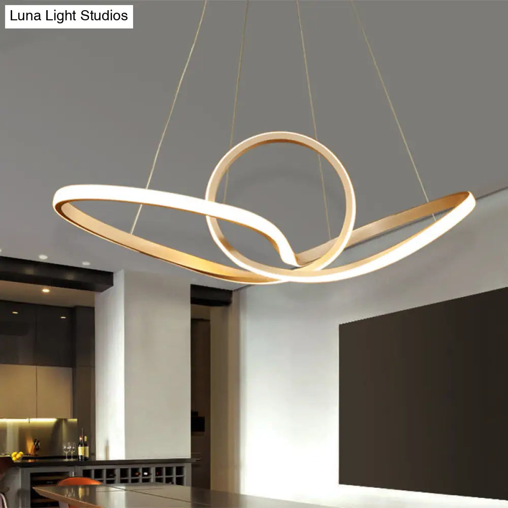 Minimalist Led Cycle Chandelier Pendant - Acrylic Warm/White Light Black/White