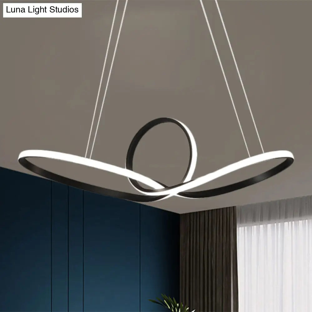 Minimalist Led Cycle Chandelier Pendant - Acrylic Warm/White Light Black/White Black / White