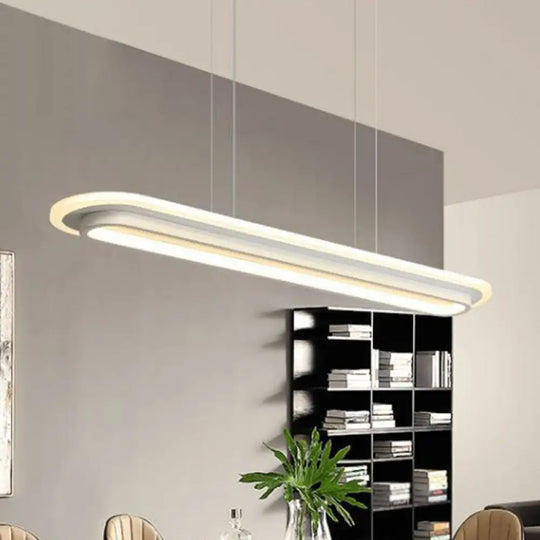 Modern Led Pendant Light: Nordic Style Acrylic Island Chandelier For Dining Room White / Small Warm