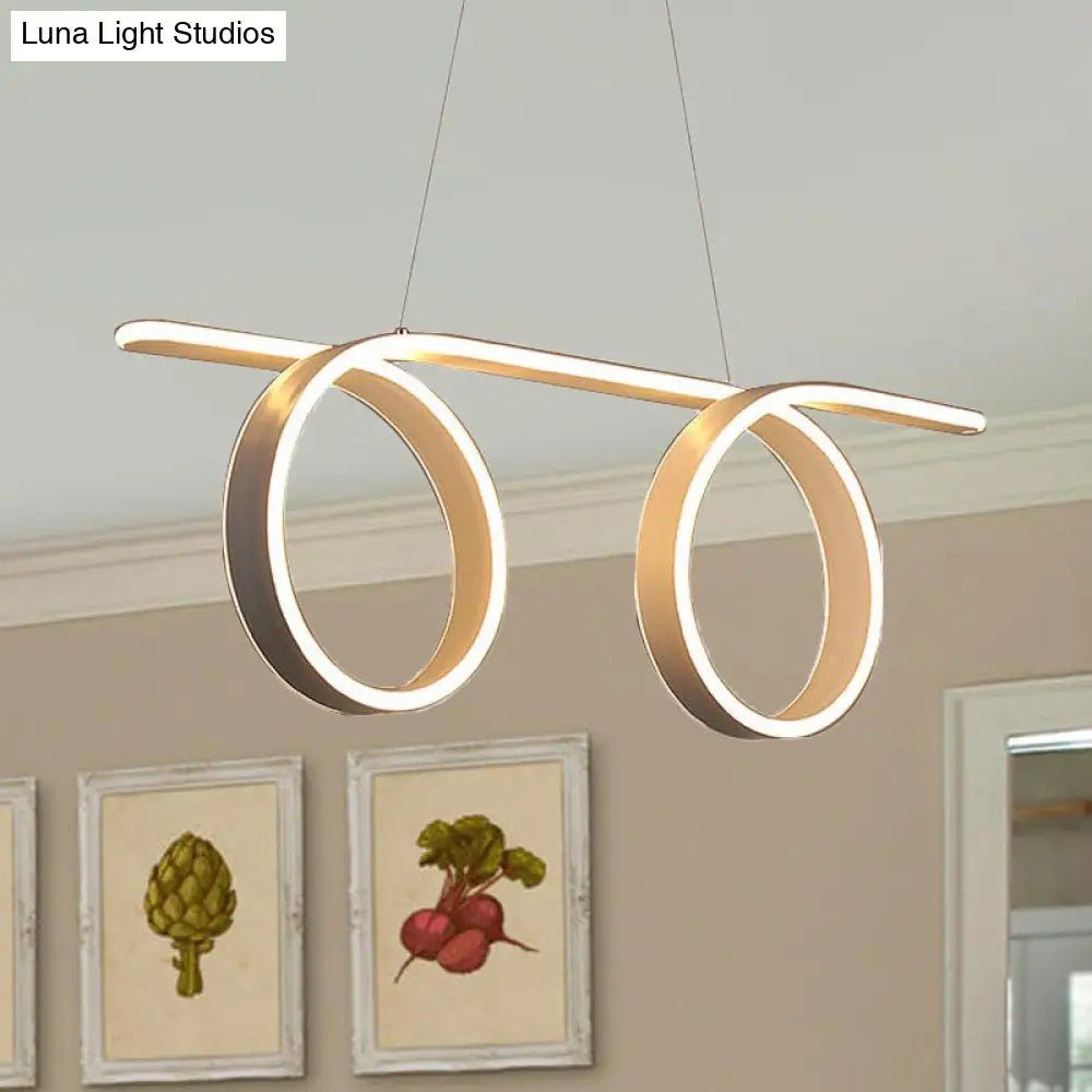 Modern Led Pendant Light With 1/2-Ring Acrylic Design - Ideal White Ceiling Lamp For Dining Room