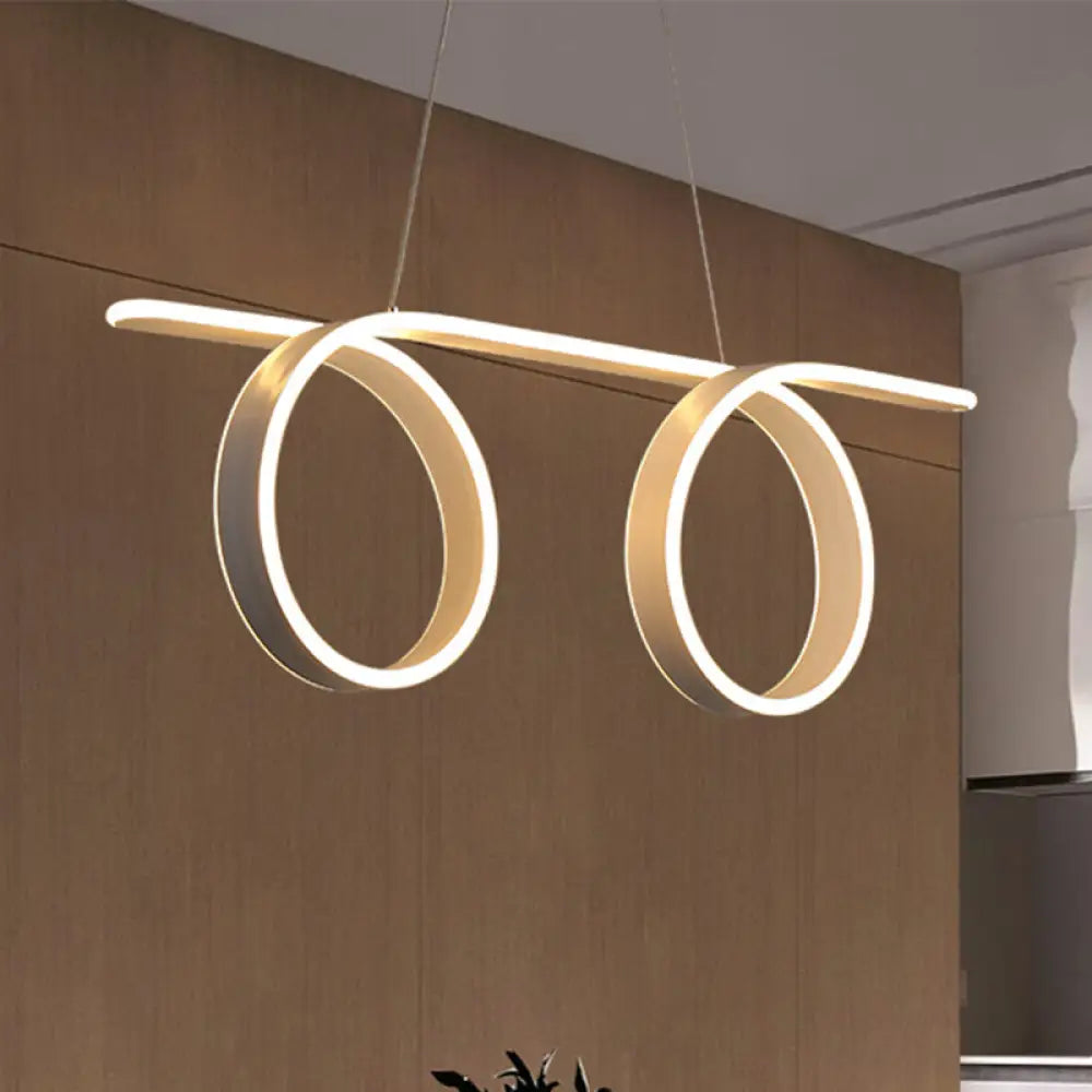 Modern Led Pendant Light With 1/2-Ring Acrylic Design - Ideal White Ceiling Lamp For Dining Room