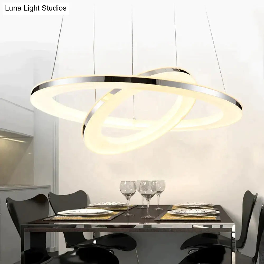 Modern Led Pendant Lights Fixtures For Dining Living Room Home Decor Acrylic Rings Hanging Lamp With