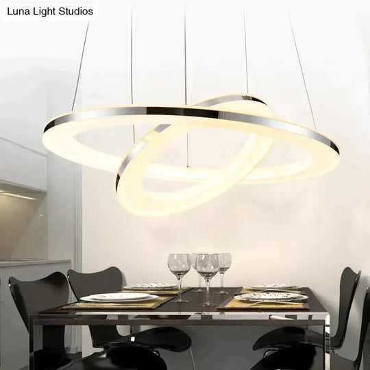 Modern Led Pendant Lights Fixtures For Dining Living Room Home Decor Acrylic Rings Hanging Lamp With