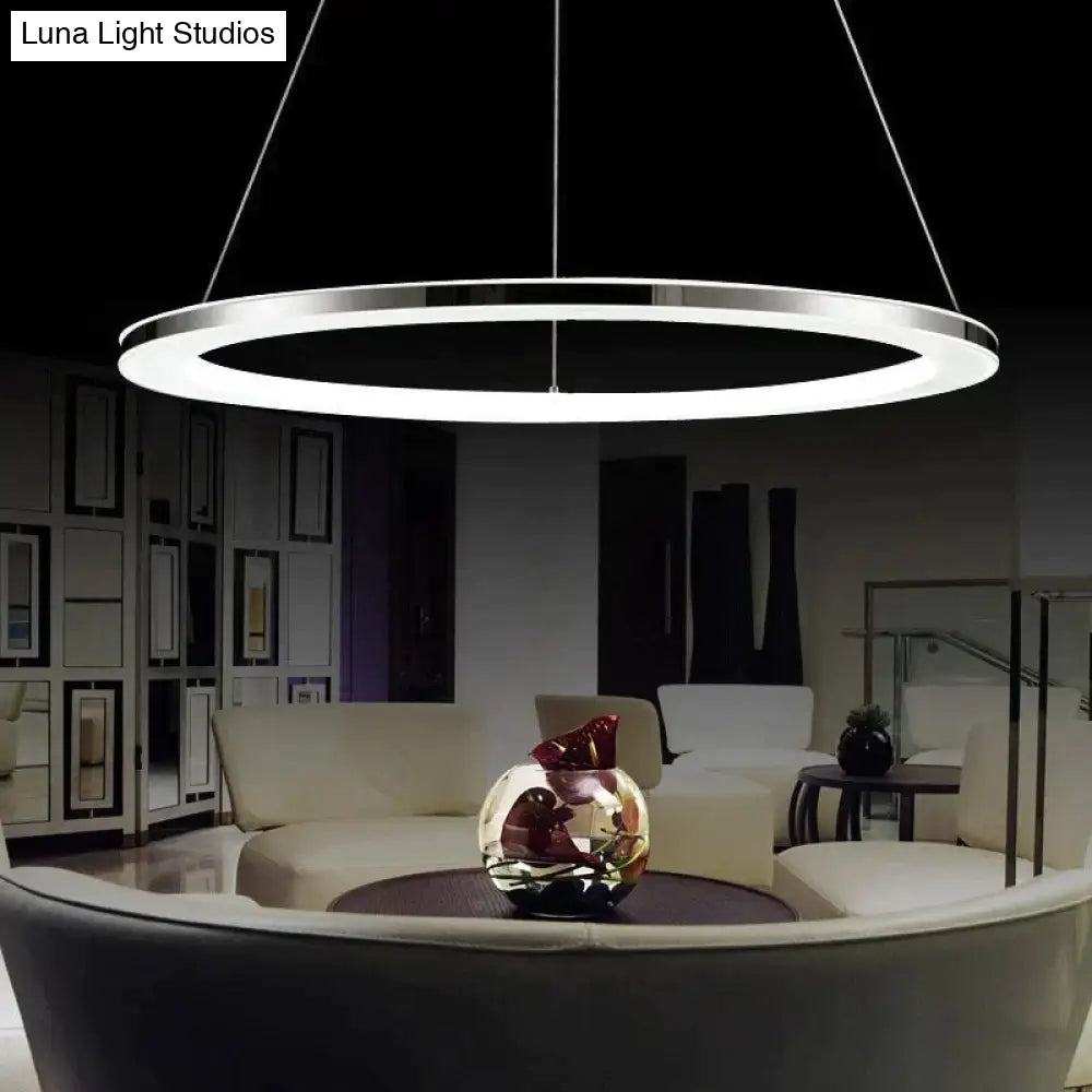 Modern Led Pendant Lights Fixtures For Dining Living Room Home Decor Acrylic Rings Hanging Lamp With