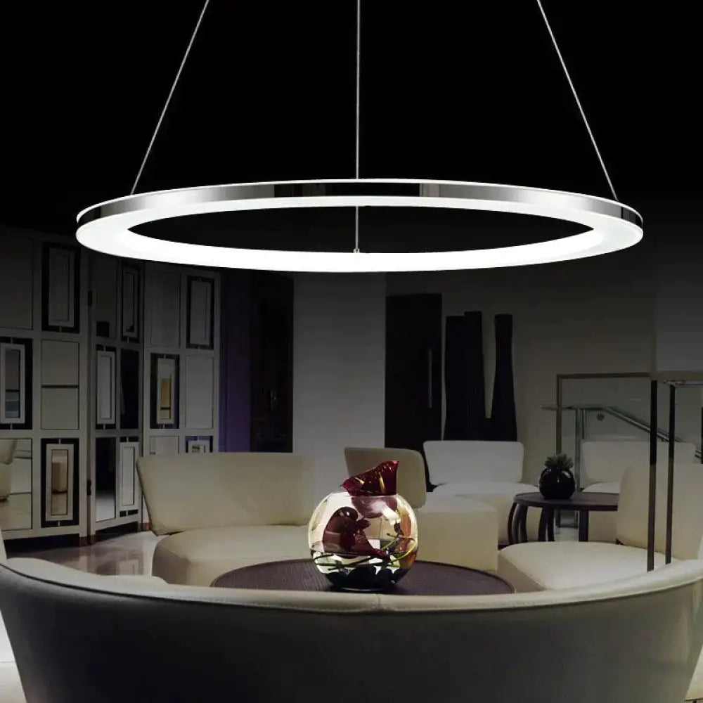 Modern Led Pendant Lights Fixtures For Dining Living Room Home Decor Acrylic Rings Hanging Lamp