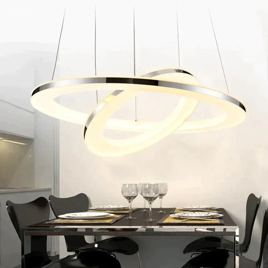 Modern Led Pendant Lights Fixtures For Dining Living Room Home Decor Acrylic Rings Hanging Lamp