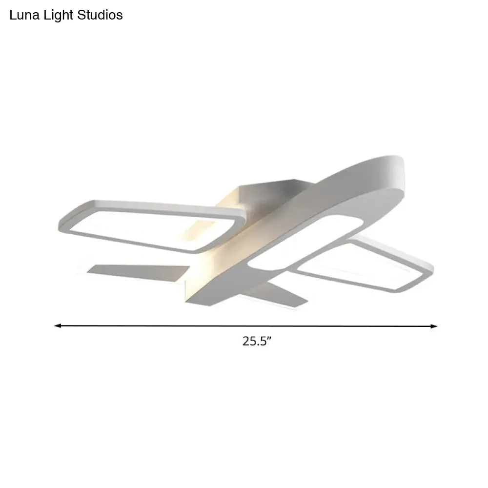 Modern Led Plane Ceiling Light For Kids In White - Perfect Amusement Park