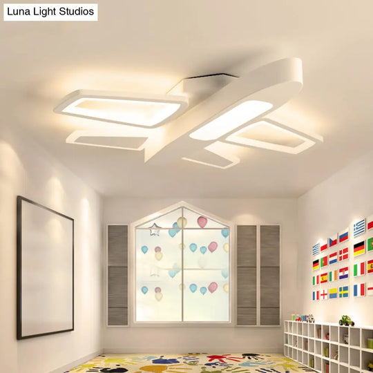 Modern Led Plane Ceiling Light For Kids In White - Perfect Amusement Park