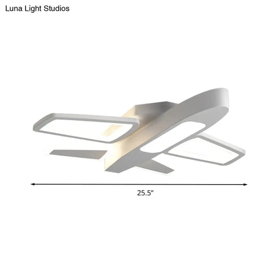 Modern Led Plane Ceiling Light For Kids In White - Perfect Amusement Park