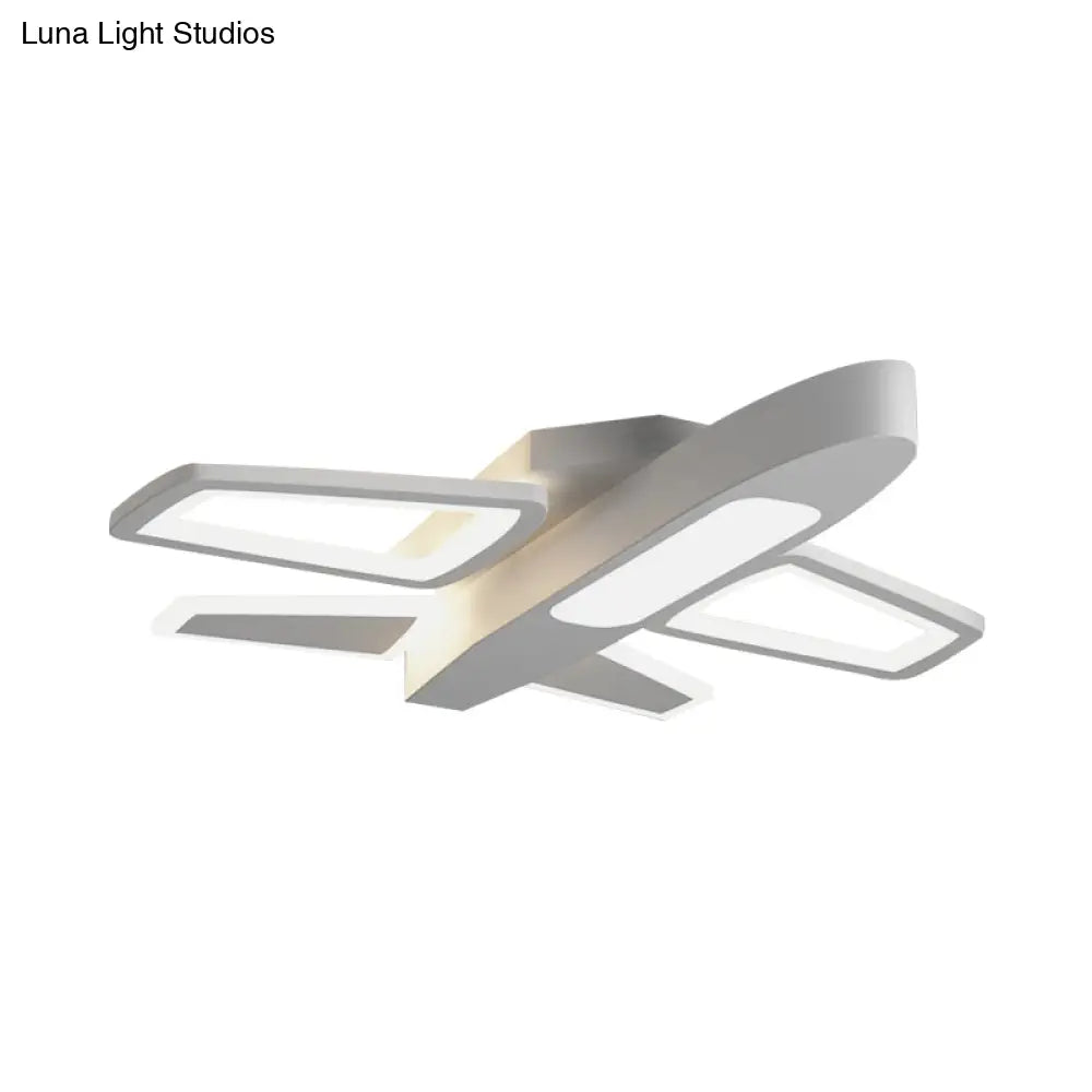 Modern Led Plane Ceiling Light For Kids In White - Perfect Amusement Park