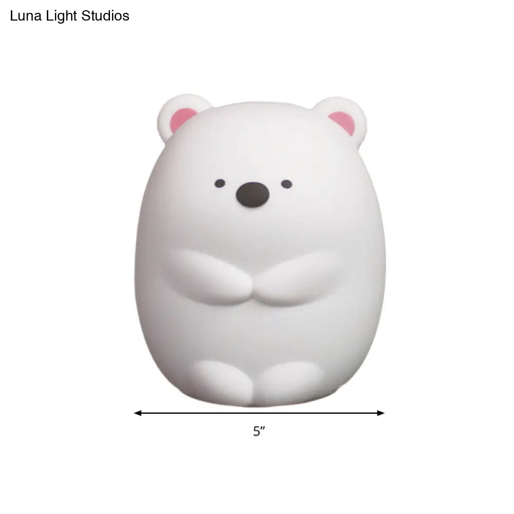 Modern Led Polar Bear Night Lamp In White For Nursing Room