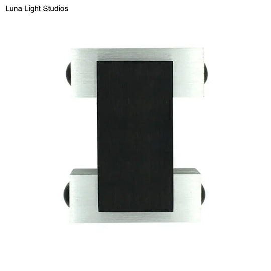 Modern Led Pub Wall Lighting: Aluminum Telescopes Sconce Lamp In Black-Silver With Colorful Options