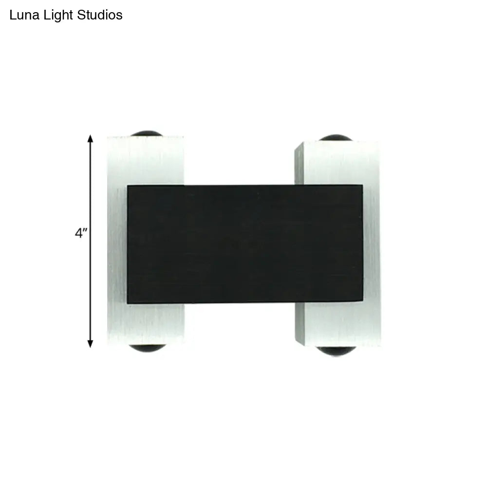 Modern Led Pub Wall Lighting: Aluminum Telescopes Sconce Lamp In Black-Silver With Colorful Options