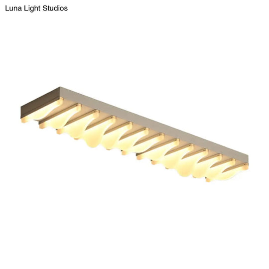 Modern Led Rectangular Ceiling Flush Light Fixture - 16/23.5/31.5 Wide White Flushmount Warm/White