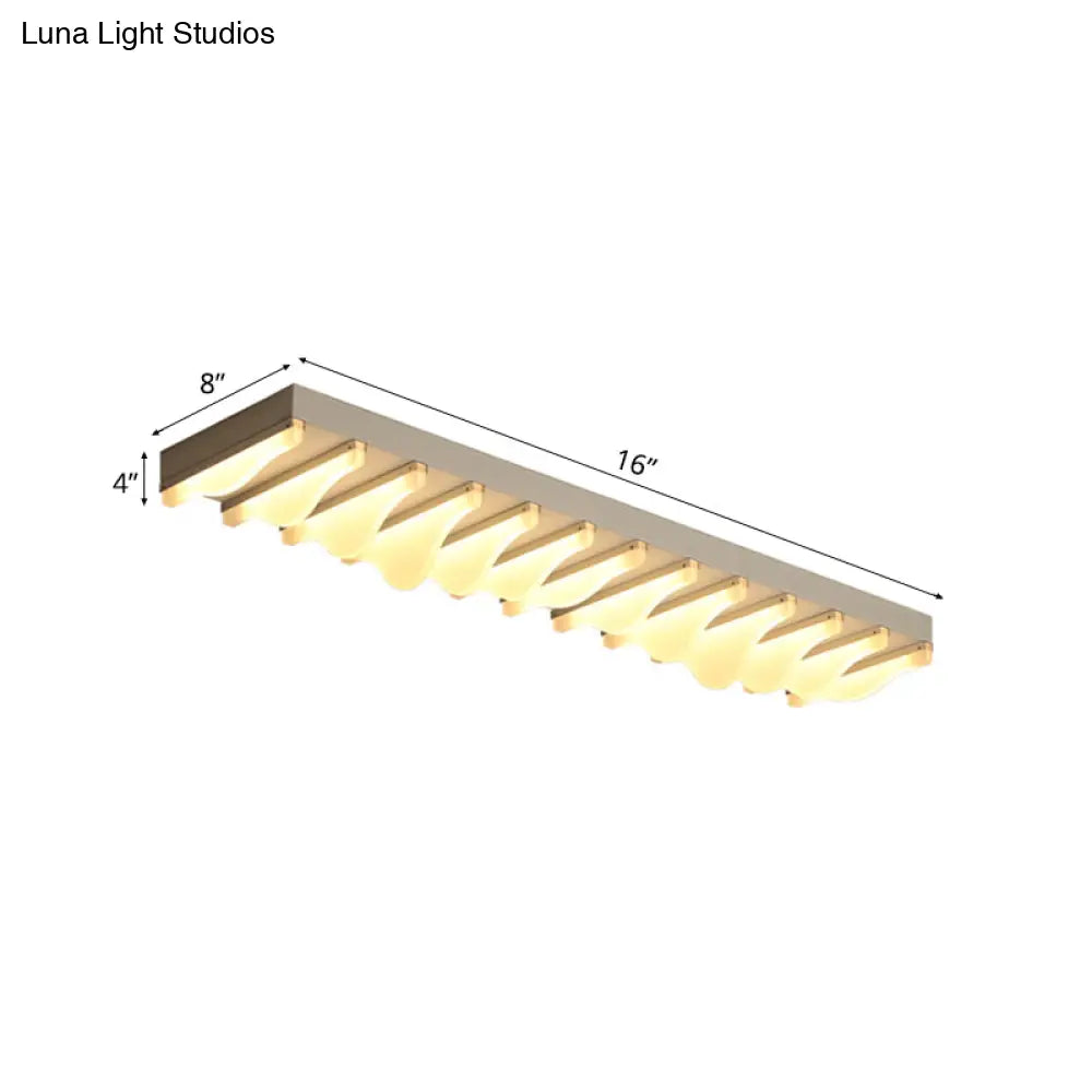 Modern Led Rectangular Ceiling Flush Light Fixture - 16’/23.5’/31.5’ Wide White Flushmount