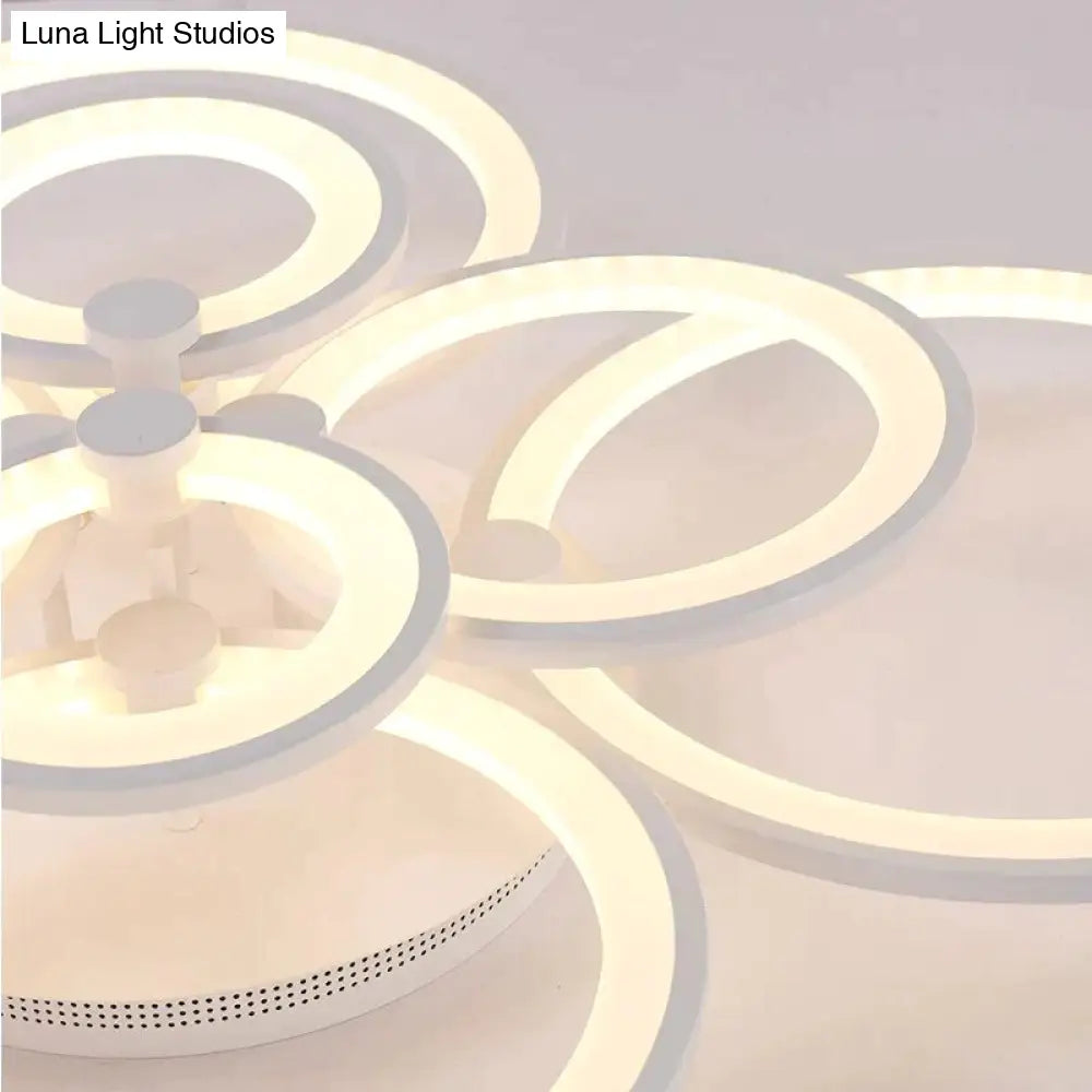 Modern Led Rings Ceiling Lamp For Kitchen Living Room Study Bedroom Dimmable + Remote Control