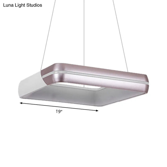 Modern Led Rose Gold Ring Pendant Light Metal Hanging Fixture For Dining Room -