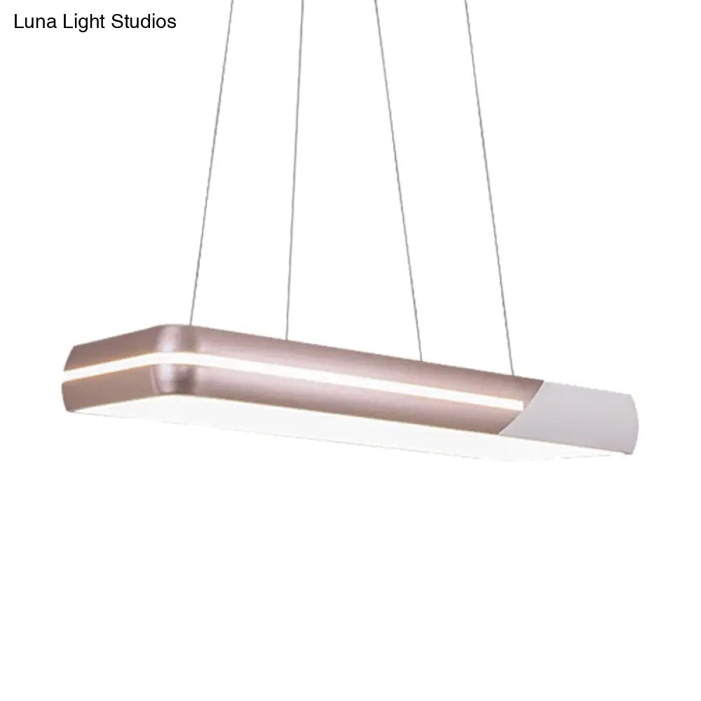 Modern Led Rose Gold Ring Pendant Light Metal Hanging Fixture For Dining Room -