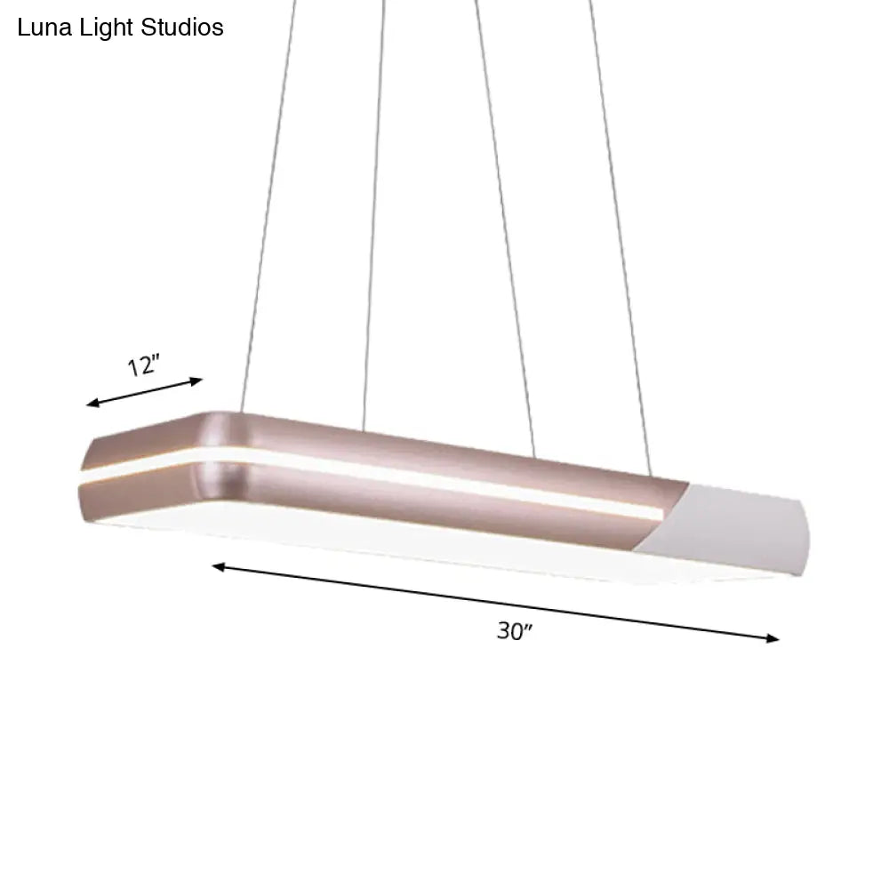 Modern Led Rose Gold Ring Pendant Light Metal Hanging Fixture For Dining Room -