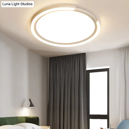 Modern Led Round Acrylic Flush Mount Lighting - 15/18/23 Wide White/Black/Gold Warm Light