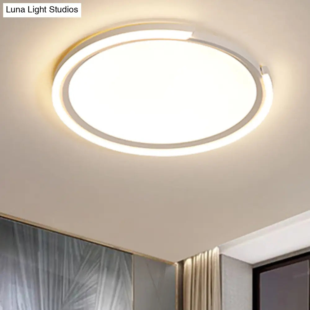 Modern Led Round Acrylic Flush Mount Lighting - 15/18/23 Wide White/Black/Gold Warm Light