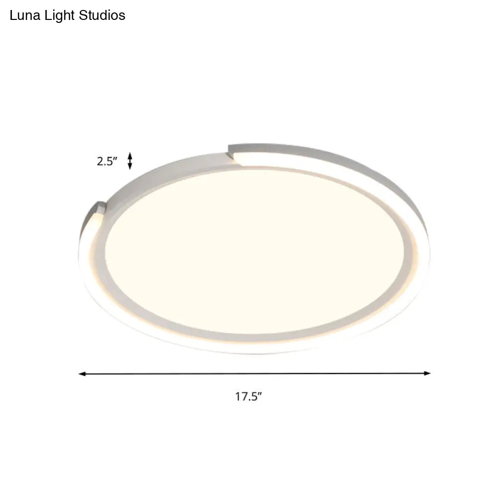 Modern Led Round Acrylic Flush Mount Lighting - 15/18/23 Wide White/Black/Gold Warm Light