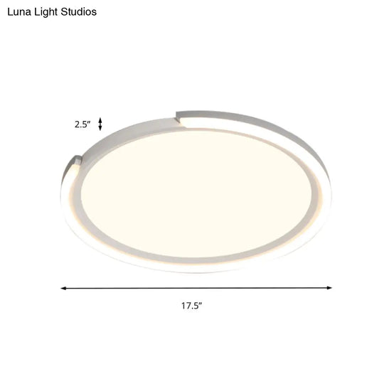 Modern Led Round Acrylic Flush Mount Lighting - 15/18/23 Wide White/Black/Gold Warm Light