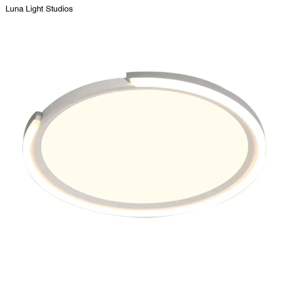 Modern Led Round Acrylic Flush Mount Lighting - 15’/18’/23’ Wide White/Black/Gold Warm Light